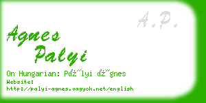 agnes palyi business card